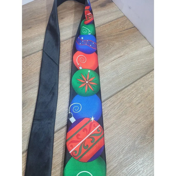 Men's Red Neck Tie Christmas Ornament Holiday Necktie - Picture 7 of 9